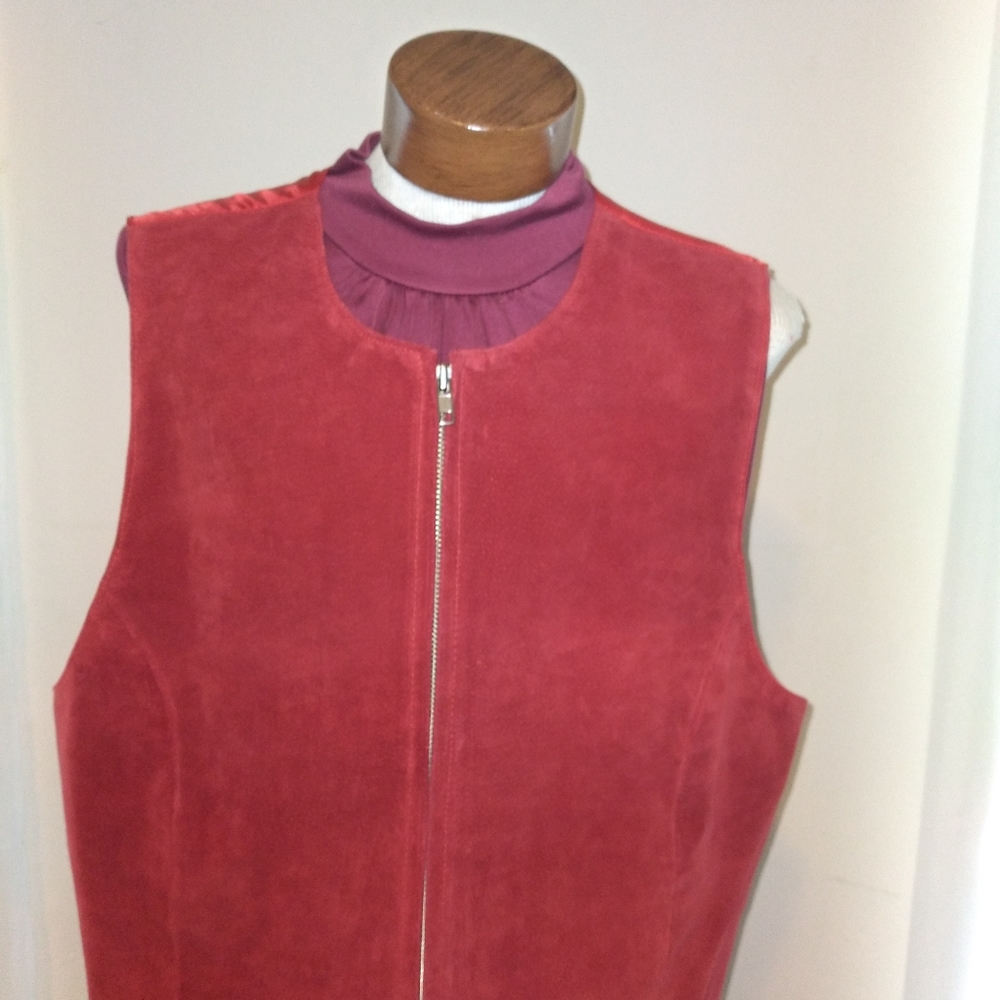 COPY - Red Leather/Suede Vest